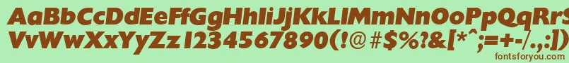 ChantillyserialHeavyItalic Font – Brown Fonts on Green Background