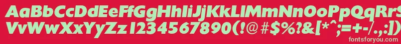 ChantillyserialHeavyItalic Font – Green Fonts on Red Background