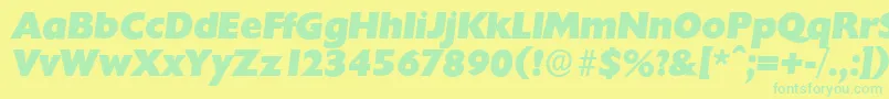 ChantillyserialHeavyItalic-Schriftart – Grüne Schriften auf gelbem Hintergrund