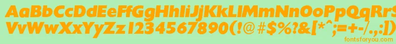 ChantillyserialHeavyItalic Font – Orange Fonts on Green Background