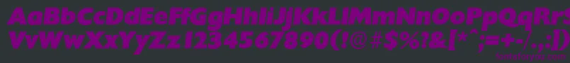 Czcionka ChantillyserialHeavyItalic – fioletowe czcionki na czarnym tle