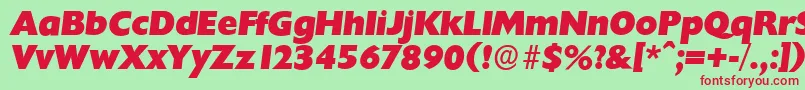 ChantillyserialHeavyItalic Font – Red Fonts on Green Background