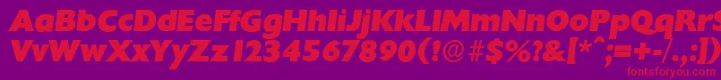 Шрифт ChantillyserialHeavyItalic – красные шрифты на фиолетовом фоне