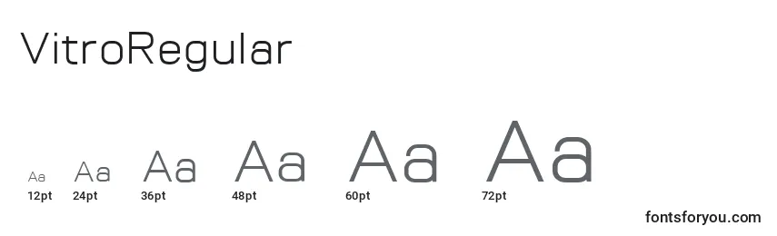 VitroRegular Font Sizes