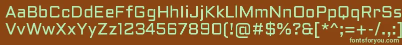 AldrichRegular-fontti – vihreät fontit ruskealla taustalla