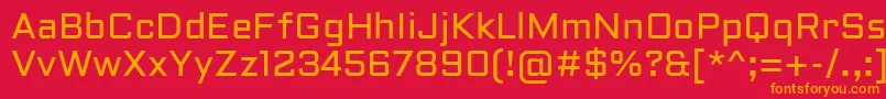 フォントAldrichRegular – 赤い背景にオレンジの文字