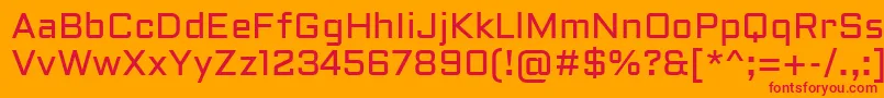 フォントAldrichRegular – オレンジの背景に赤い文字