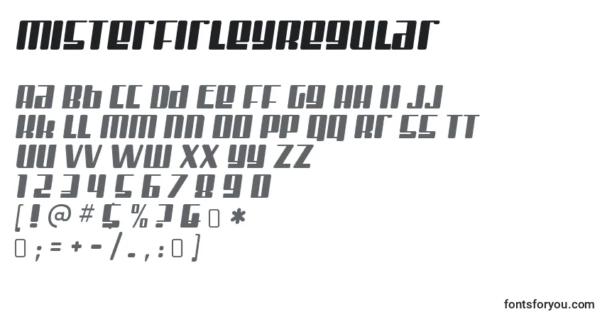 Schriftart MisterfirleyRegular – Alphabet, Zahlen, spezielle Symbole