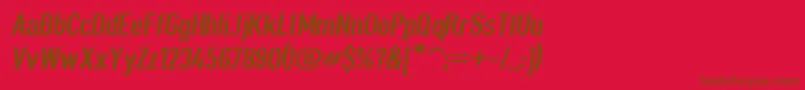 フォントGiveahootexbdextobl – 赤い背景に茶色の文字