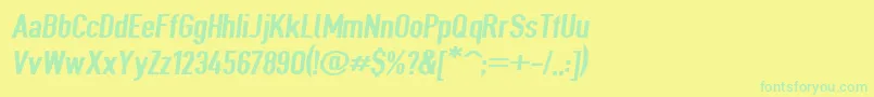 Czcionka Giveahootexbdextobl – zielone czcionki na żółtym tle