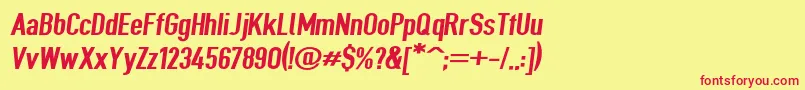 Giveahootexbdextobl Font – Red Fonts on Yellow Background