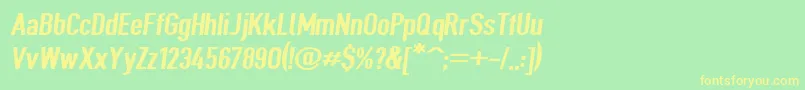 Giveahootexbdextobl Font – Yellow Fonts on Green Background
