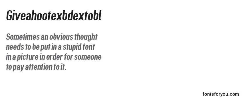 Giveahootexbdextobl Font