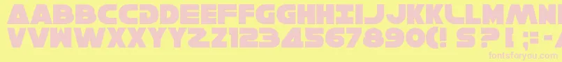Fonte Solo5 – fontes rosa em um fundo amarelo