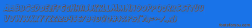 Horroween3Dital-Schriftart – Braune Schriften auf blauem Hintergrund