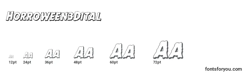 Horroween3Dital Font Sizes