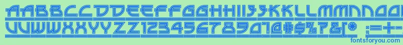 DriveThruNf Font – Blue Fonts on Green Background