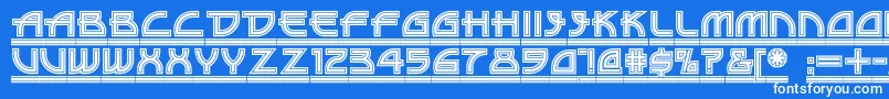 DriveThruNf Font – White Fonts on Blue Background