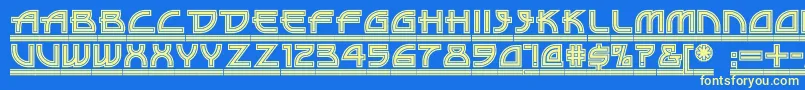 DriveThruNf Font – Yellow Fonts on Blue Background