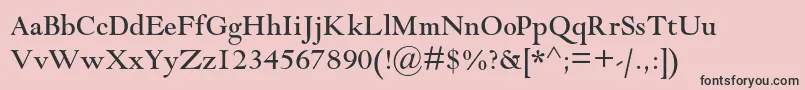 Goudymodernmtstd-fontti – mustat fontit vaaleanpunaisella taustalla