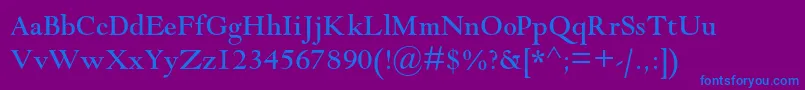 Goudymodernmtstd-fontti – siniset fontit violetilla taustalla
