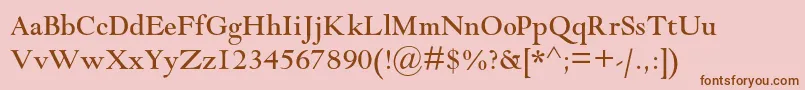 Goudymodernmtstd-fontti – ruskeat fontit vaaleanpunaisella taustalla