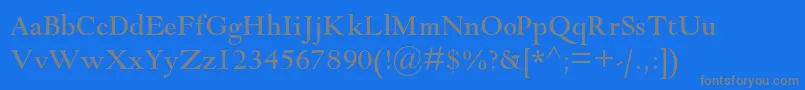 フォントGoudymodernmtstd – 青い背景に灰色の文字