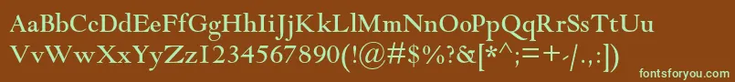 Goudymodernmtstd Font – Green Fonts on Brown Background