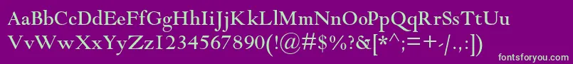 Goudymodernmtstd-fontti – vihreät fontit violetilla taustalla