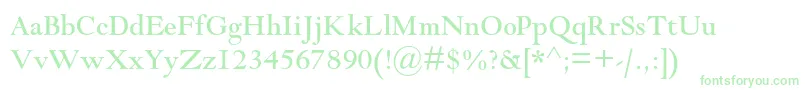 Goudymodernmtstd-fontti – vihreät fontit valkoisella taustalla