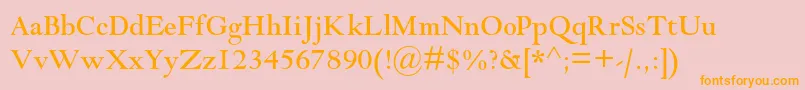 Goudymodernmtstd Font – Orange Fonts on Pink Background