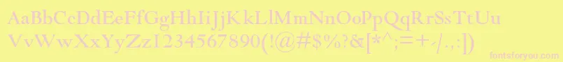 Goudymodernmtstd Font – Pink Fonts on Yellow Background