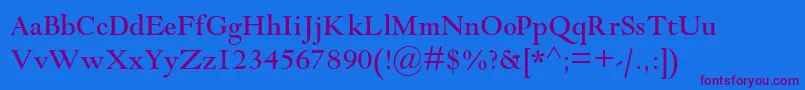 Шрифт Goudymodernmtstd – фиолетовые шрифты на синем фоне