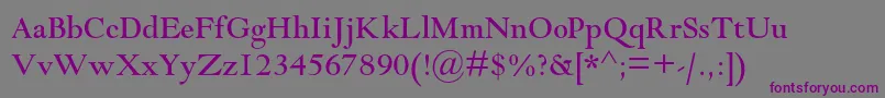 Goudymodernmtstd Font – Purple Fonts on Gray Background