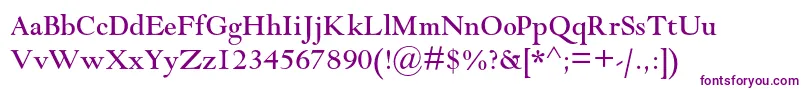 Шрифт Goudymodernmtstd – фиолетовые шрифты на белом фоне
