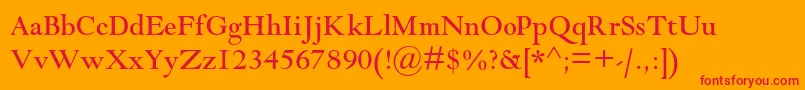 Шрифт Goudymodernmtstd – красные шрифты на оранжевом фоне