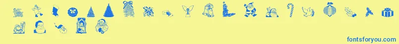 Christmasdebbie Font – Blue Fonts on Yellow Background