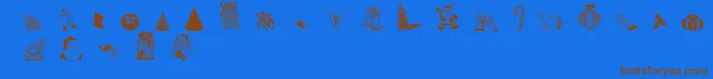 Christmasdebbie Font – Brown Fonts on Blue Background