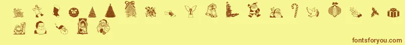 Christmasdebbie Font – Brown Fonts on Yellow Background
