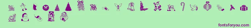 Christmasdebbie Font – Purple Fonts on Green Background