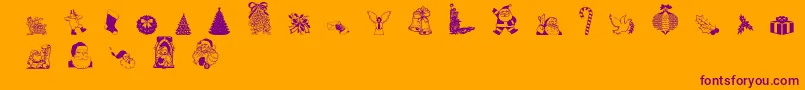 Christmasdebbie Font – Purple Fonts on Orange Background