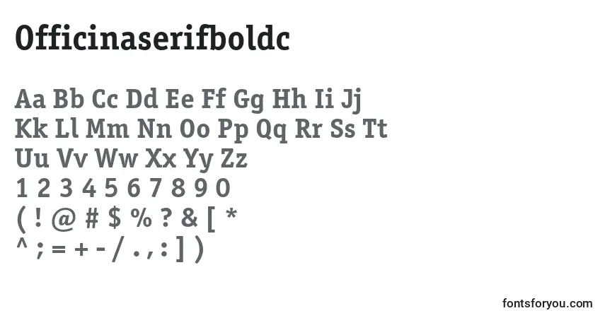 A fonte Officinaserifboldc – alfabeto, números, caracteres especiais