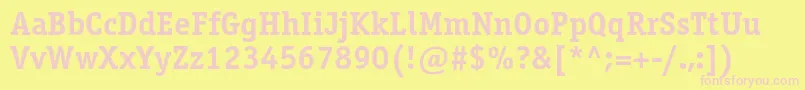 Officinaserifboldc Font – Pink Fonts on Yellow Background