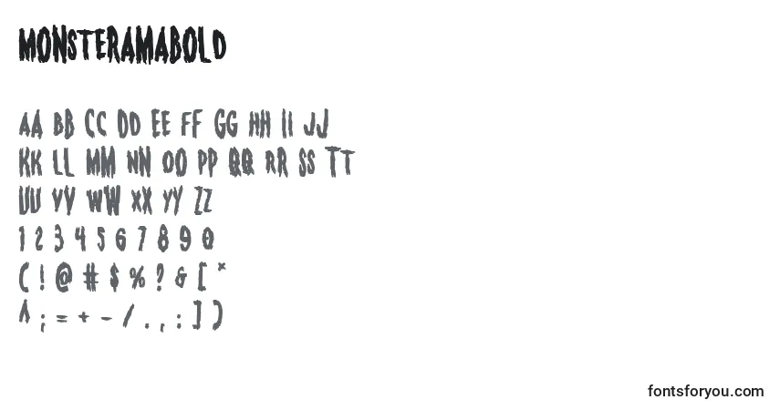 Шрифт Monsteramabold – алфавит, цифры, специальные символы