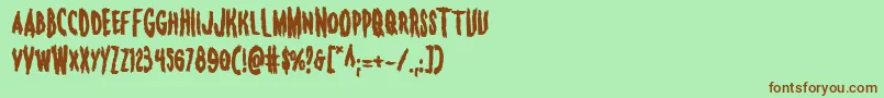 Monsteramabold Font – Brown Fonts on Green Background