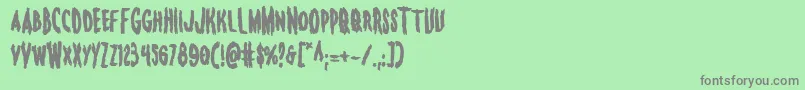 フォントMonsteramabold – 緑の背景に灰色の文字