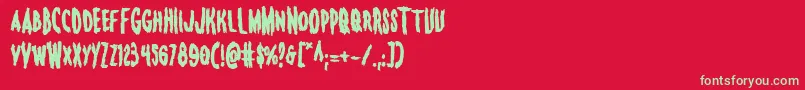 Monsteramabold Font – Green Fonts on Red Background