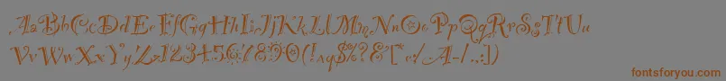 PartyLetPlain.1.0-Schriftart – Braune Schriften auf grauem Hintergrund