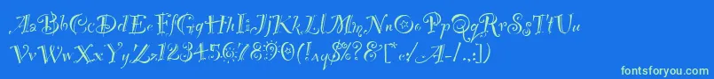 Шрифт PartyLetPlain.1.0 – зелёные шрифты на синем фоне