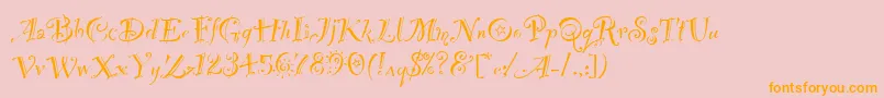 PartyLetPlain.1.0-Schriftart – Orangefarbene Schriften auf rosa Hintergrund